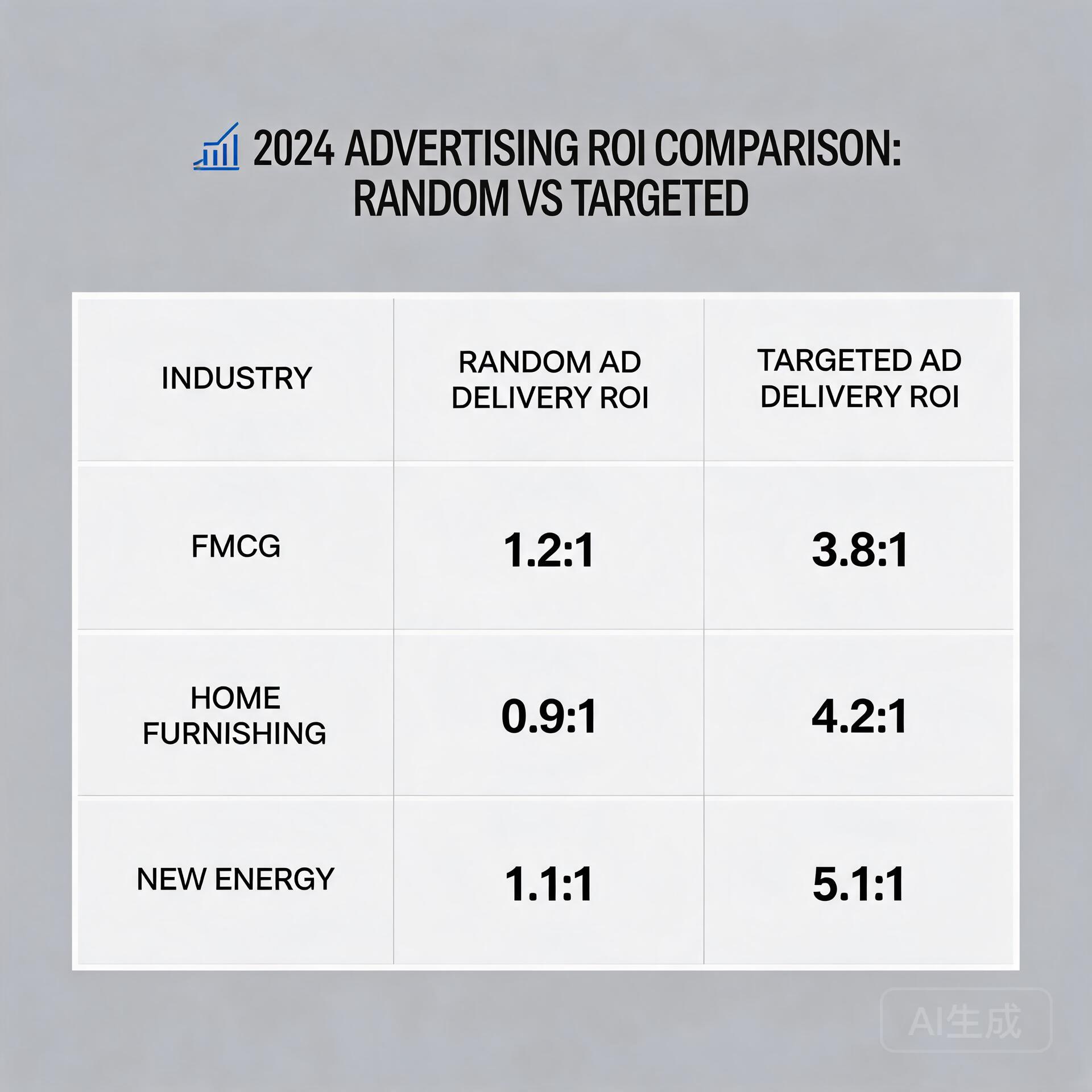 Comparison chart of ROI between random advertising