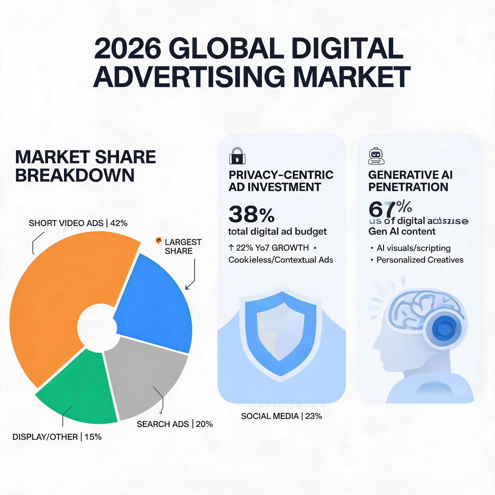 Infographic of 2026 global digital advertising mar