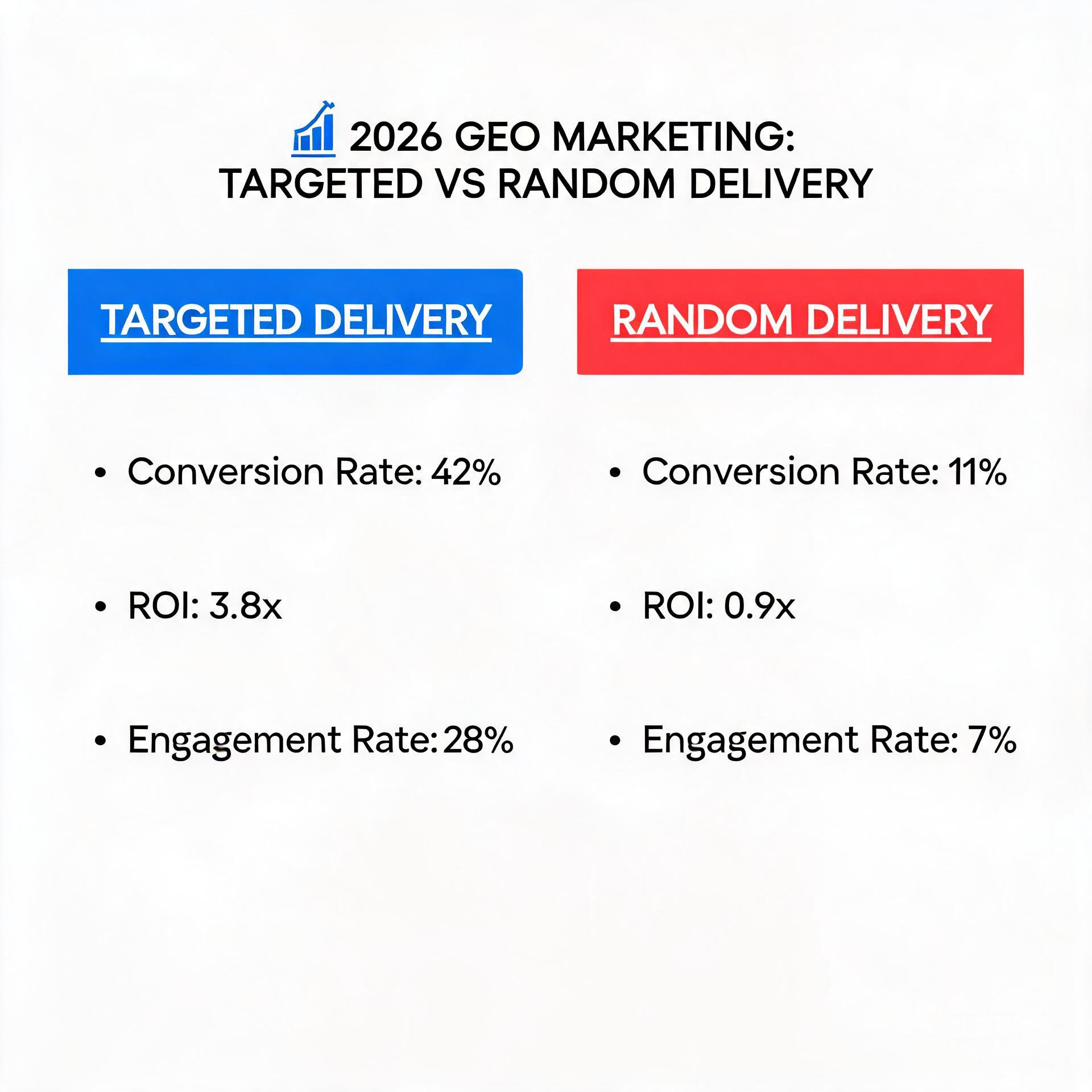 GEO marketing targeted vs random delivery efficien