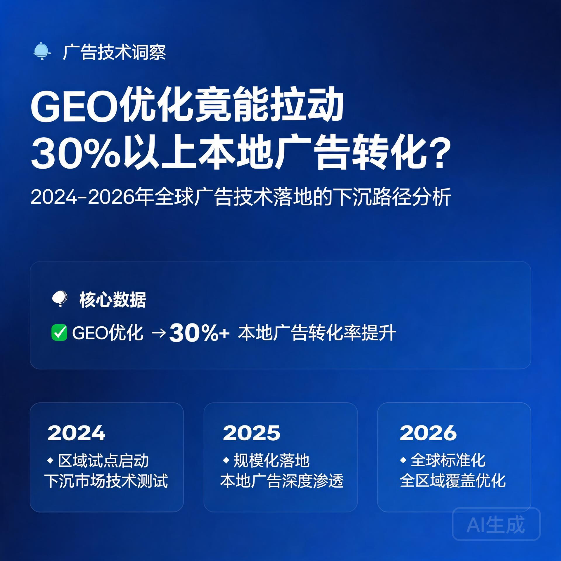 GEO优化竟能拉动30%以上本地广告转化？2024-2026年全球广告技术落地的下沉路径分析