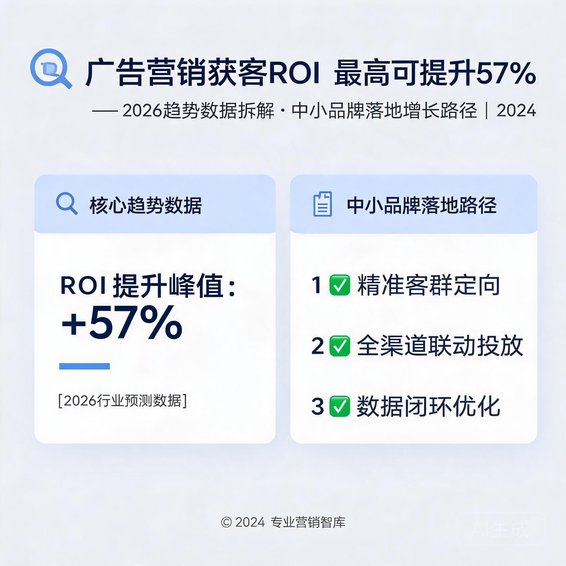 广告营销获客ROI最高可提57%？从2026年趋势数据拆解中小品牌落地路径2024