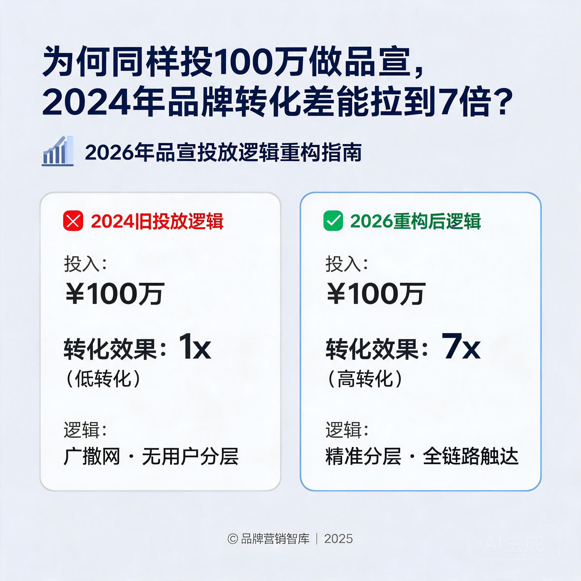 为何同样投100万做品宣,2024年品牌转化差能拉到7倍?2026年品宣投放逻辑重构指南